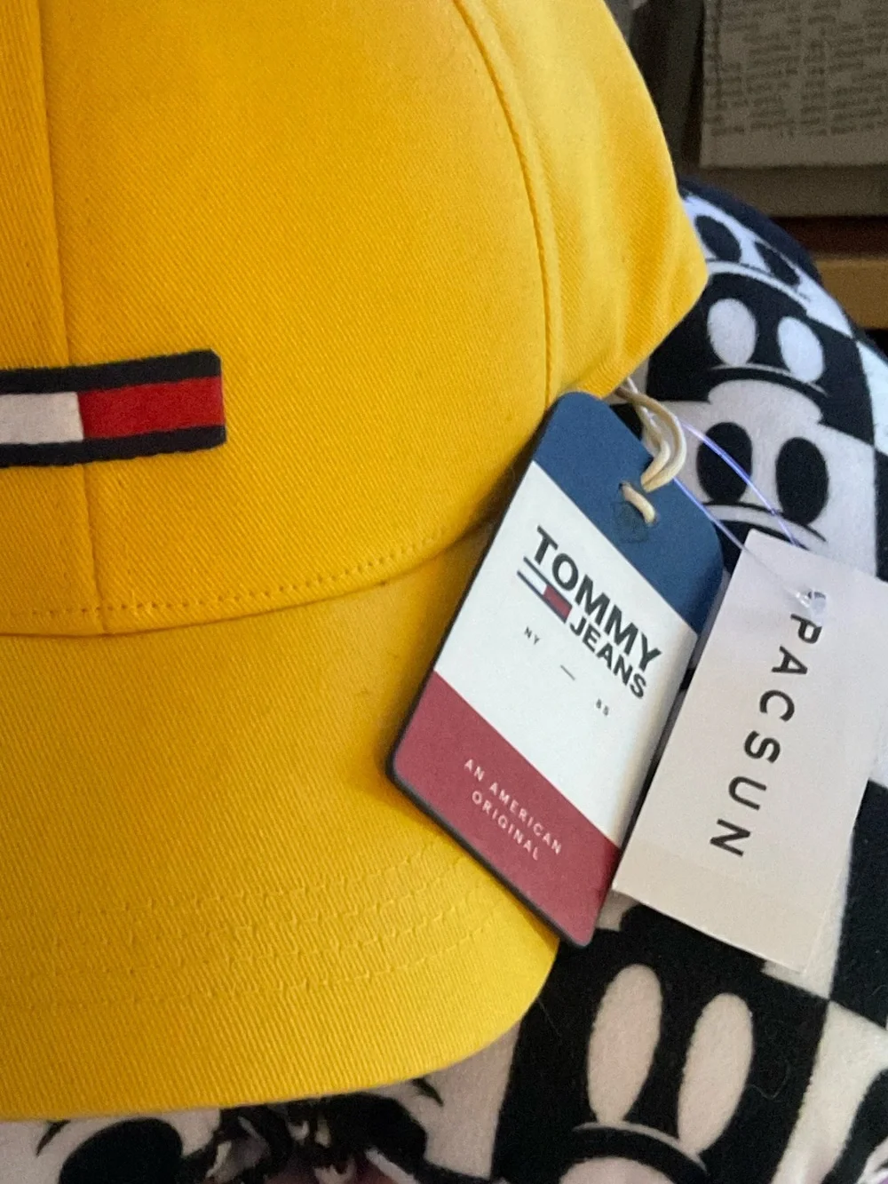 Tommy Jeans Yellow Flag Logo Baseball Cap, One Size Adjustable. NWT